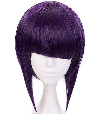 Short dark purple cosplay wig Clearance