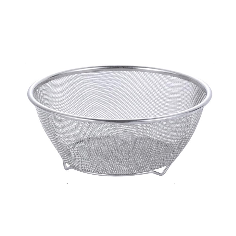 Photo 1 of 1PC Stainless Steel Rice Washing Sieve Strainer 7inch Kitchen Mesh Net Strainer Basket Drainer Washing Bowl Sieve Sifters for Vegetable Fruits Rice Washing