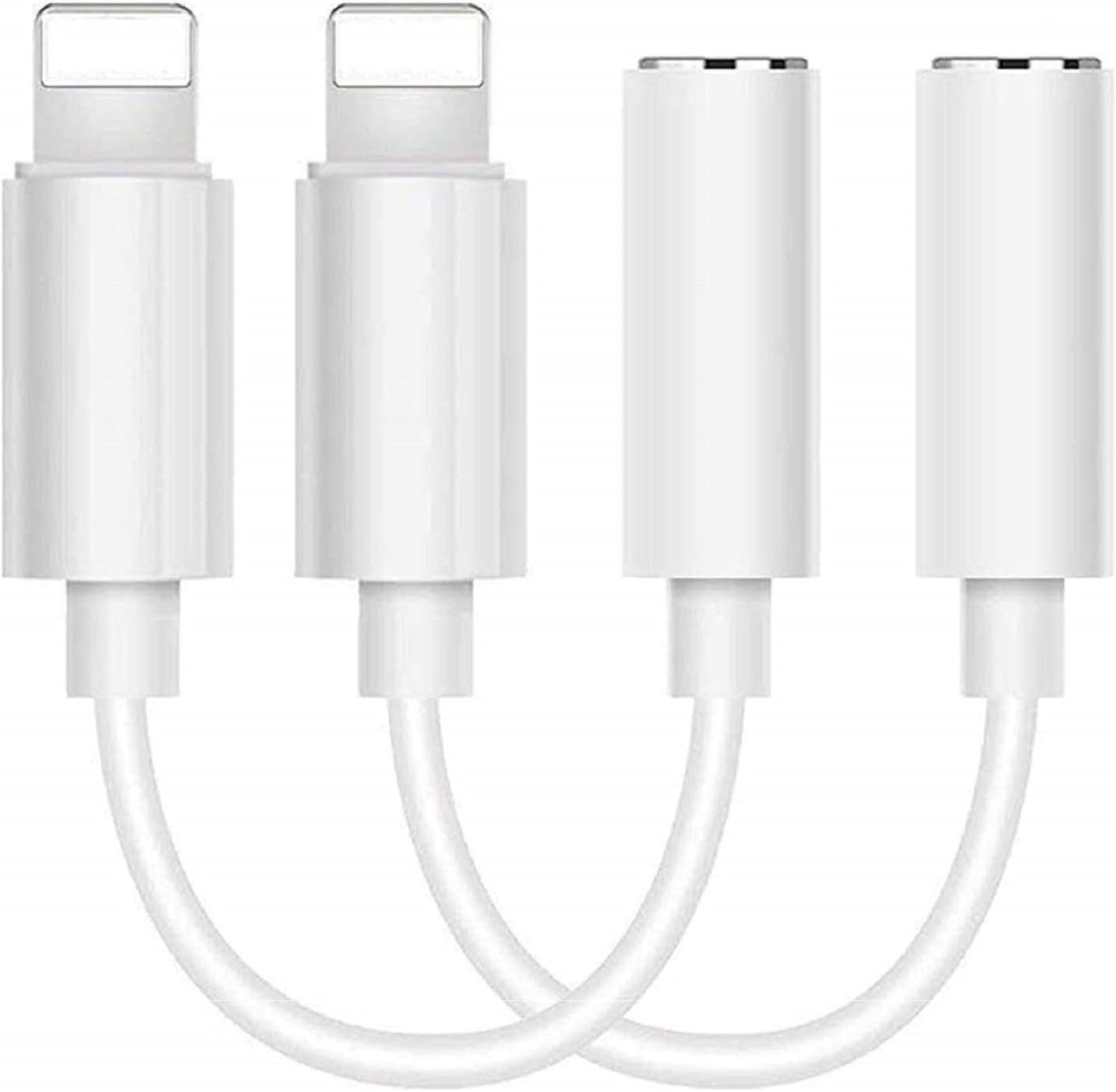 [Apple MFi Certified] 2 Pack Headphone Jack Adapter for iPhone Lightning to 3.5mm Dongle AUX Audio Stereo Connector Compatible with iPhone 11 11 Pro XR XS X 8 7 iPad iPod Support All iOS System