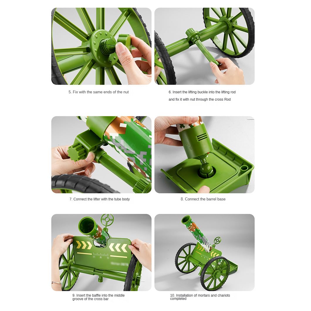 ZZPXMY Mortar Launcher Playset, Push Tyre Mortar Launcher, Soft