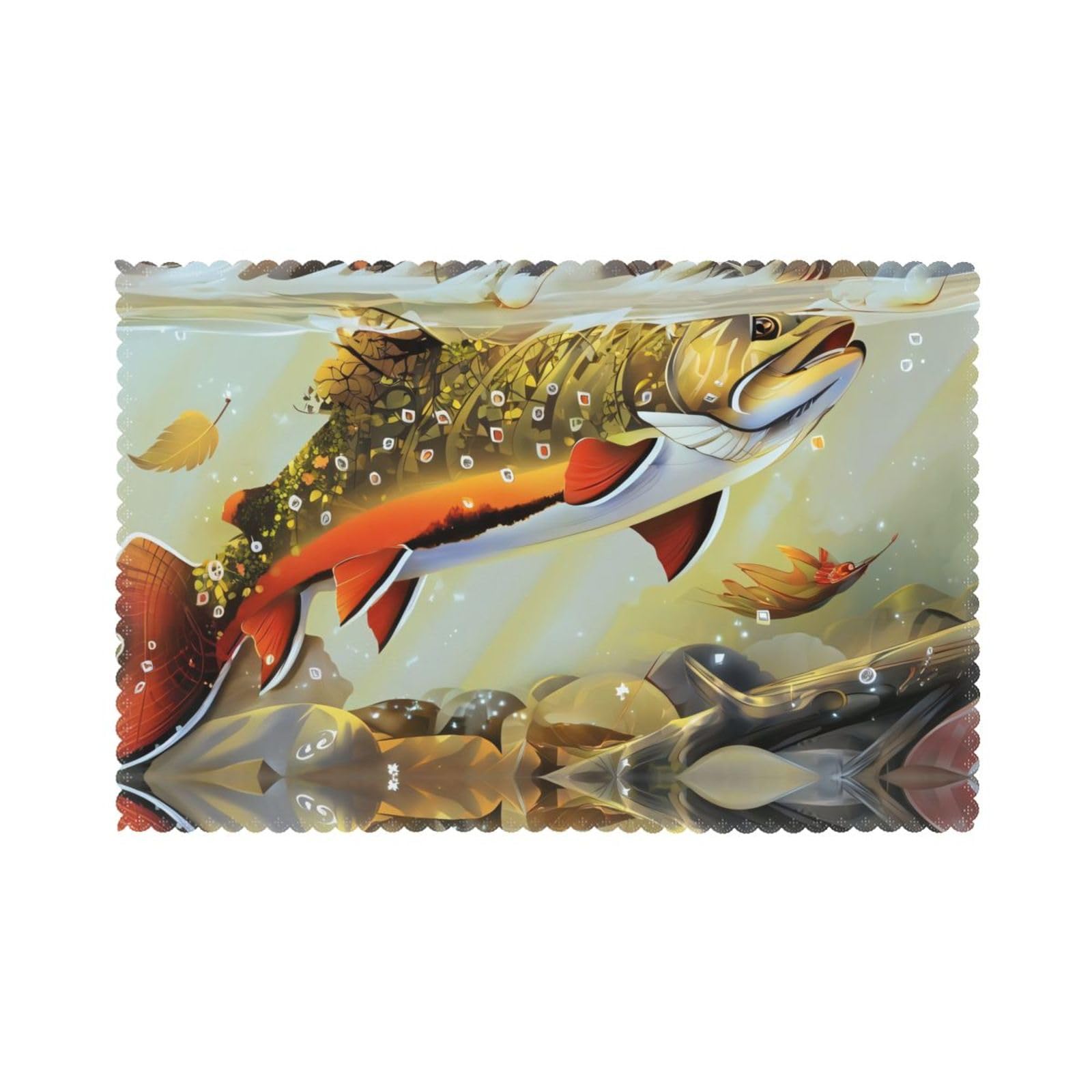 WHJSHOP Brook Trout Fly Fishing Prints Placemats Set of 6 12x18in – Transform Your Table into a Cozy Haven for Memorable Meals