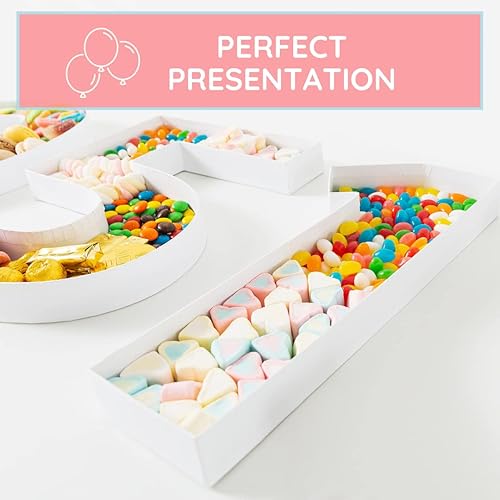 Miniatura 6 de Soul & Lane Números de cartón para fiestas de cumpleaños y aniversarios, caja de regalo de dulces rellenables, número 4