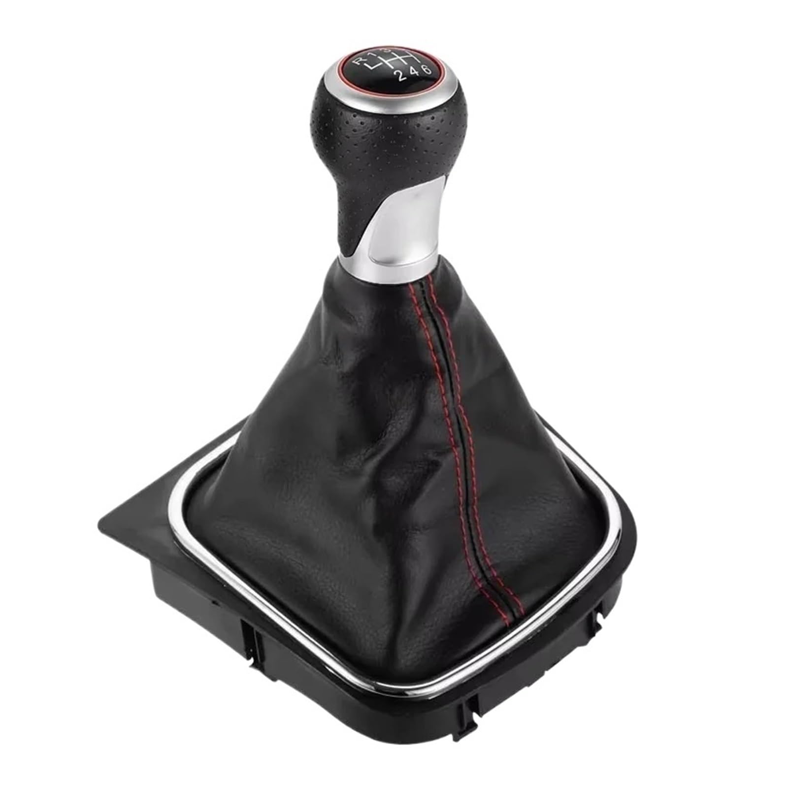 Grozzy Universal Shifter Handle Car Gear Shift Knob Stick Handball Lever Shifter 5 6 for Speed for Volkswagen for VW for Golf(Red-line-6-speed (4))