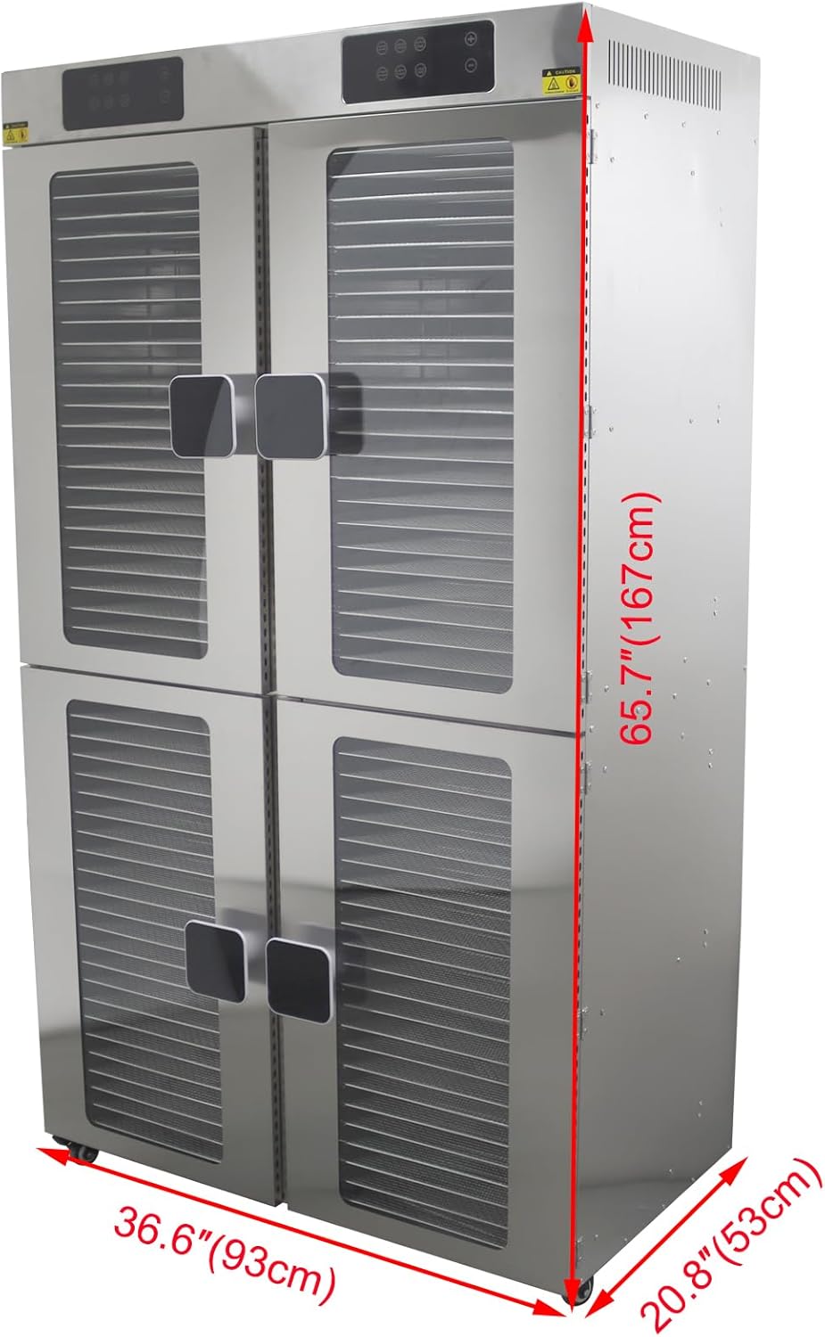 96 Layer Four Doors Vertical Food Dehydrator Dryer Machine with Four Separate Spaces for Air-Drying Fruits Vegetables Tea Meat Shrimps and Herb Medicines 220V
