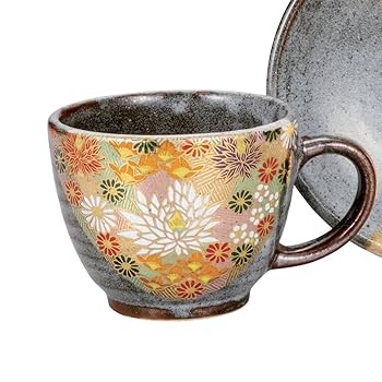 Amazon｜九谷焼いわたや『九谷焼』カップ＆ソーサー 金花詰 K8