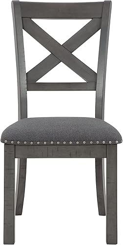 Miniatura 5 de Signature Design by Ashley Myshanna - Silla tapizada moderna estilo casa de campo, 2 unidades, gris antiguo