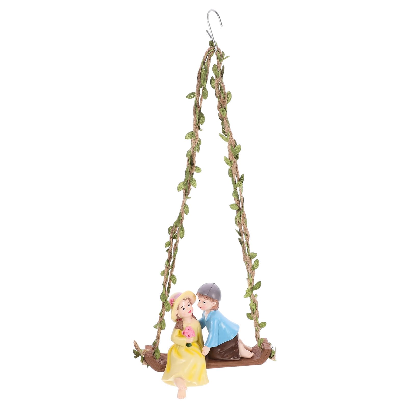 Statue suspendue couple sur terrasse et patio pour décorer un jardin