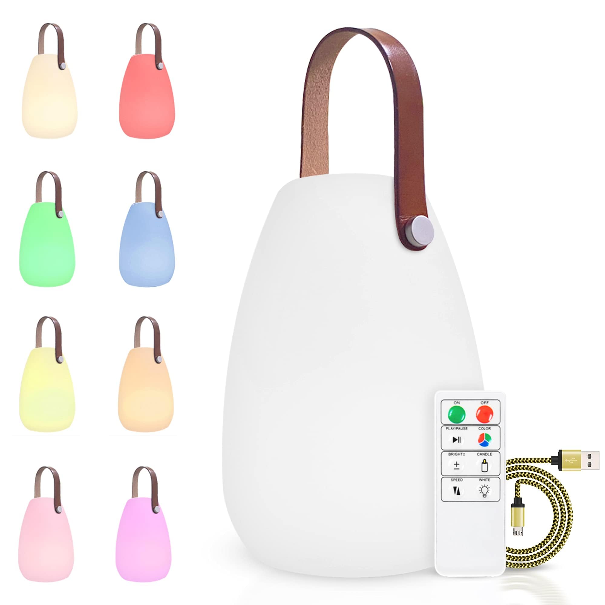 IROO Outdoor Lampe mit Fernbedienung Outdoor Tischlampe Warmweiß 8 Farben Dimmbar akku OutdoorLampe Wasserdicht Ideales Dekor für Ihr Haus und Garten ostern dekoration (Runde)