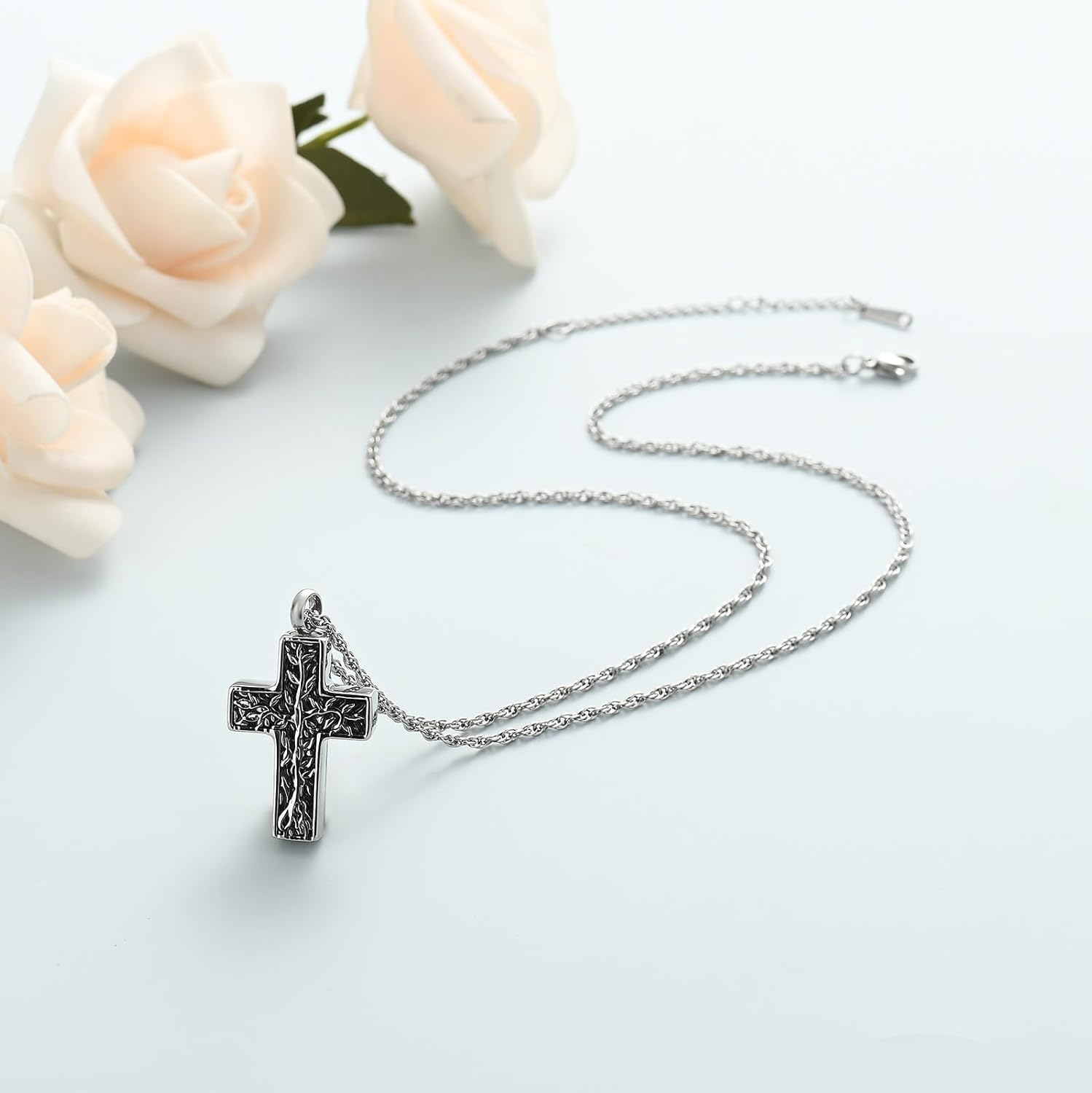 shajwo Tree of Life Cross Cremation Jewelry Urn Necklaces for Ashes for Women Men Memorial Human Ashes Pendant - Image 6