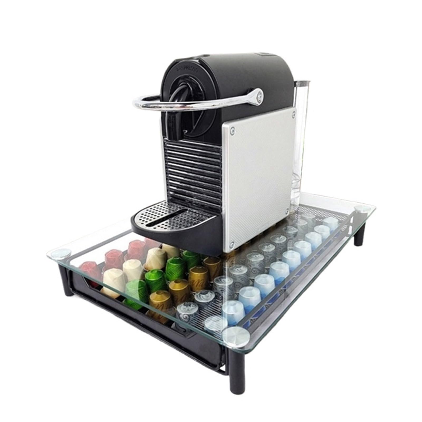 Caja De Almacenamiento De Bolsas De Té De Escritorio Tipo Cajonera De Almacenamiento Con Estante De Exhibición De Cápsulas De Café(For 60pcs)