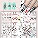 Penubuy 10 fogli adesivi per nail art Poker con carte da gioco, adesivi per decorazione unghie, numeri geometrici, lettere, stile manicure, per donne e ragazze