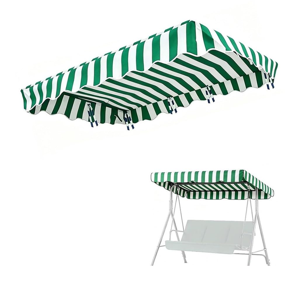 Capota para Columpio De Patio Exterior Toldo Balancin Jardin 2 3 Plazas Techo De Repuesto para Columpio Impermeable Techo De Repuesto Universal(Green,190x132cm/75x52in)