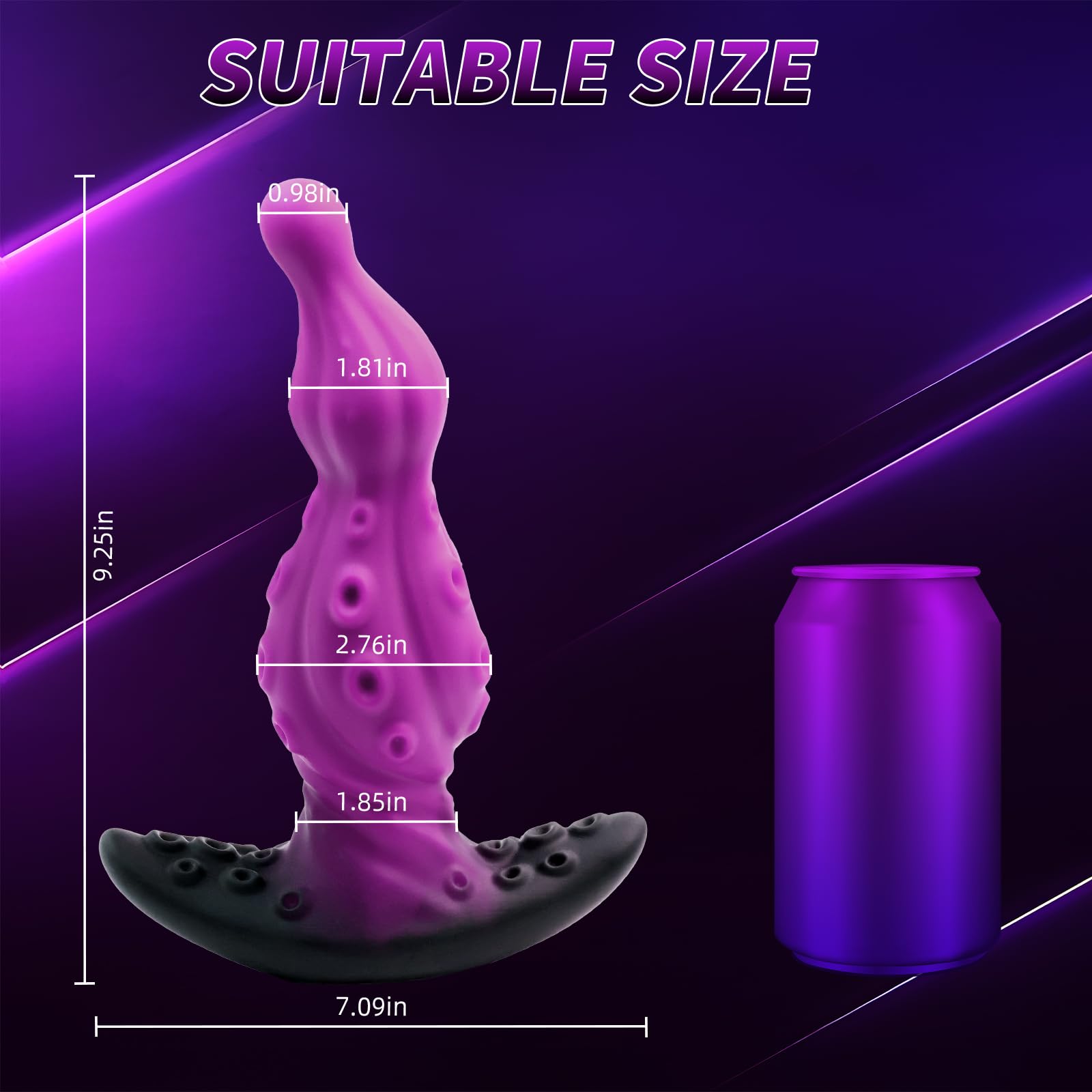 7.9" Large Butt Plug Huge Anal Plug, Tentacle Dildo Anal Stretcher, Fantasy Monster Anal Plug Prostate Massager for Men & Women,Thick Sex Toys Dilator for Gay(Purple): XL Purple octopus
