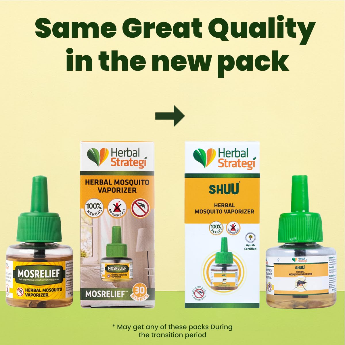 Herbal Strategi Mosquito Repellent Vaporizer Liquid - Natural, Vegan & Eco-Friendly | 100% Herbal and Chemical free | Baby and Pet safe | Ayush certified | 40ml