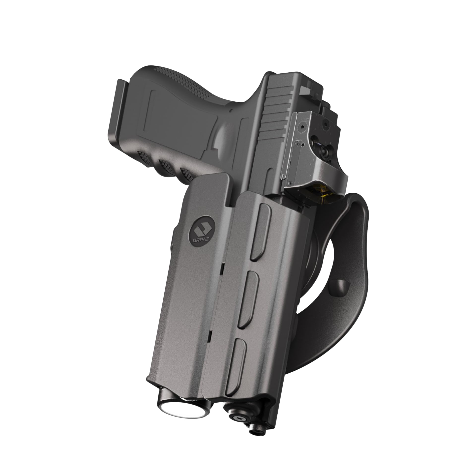 OrpazT40 G17 Light-Bearing Holster, Level 2 & 3 Security OWB Tactical Holster Compatible with Glock 17, Fits Most Pistol Lights, Optics-Ready, Adjustable