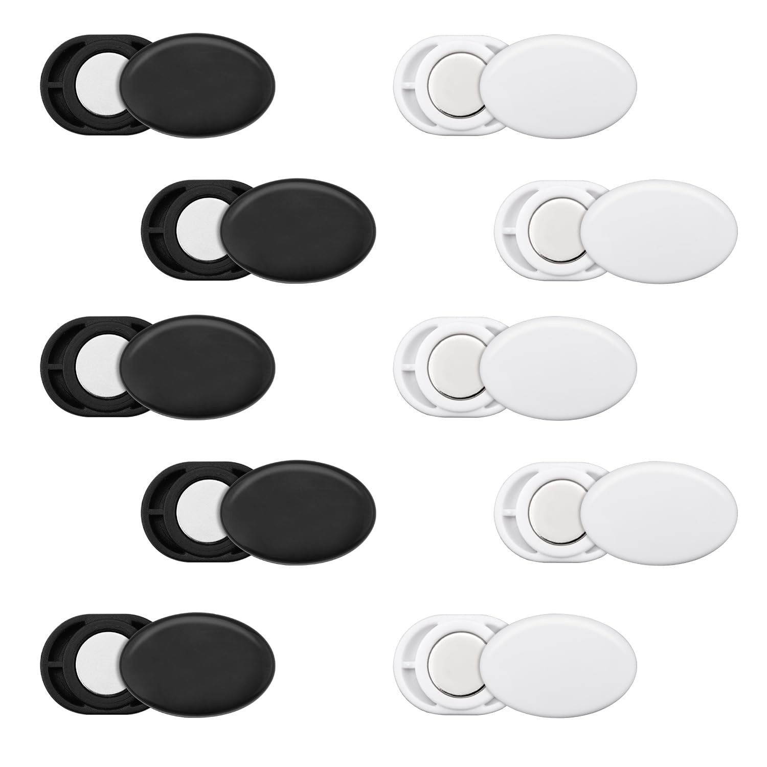 Gosknor 10 Paia di Magneti per Pettorali da Gara, Clip Magnetiche in Plastica per Pettorali da Gara Fermagli per Pettorali Spille Magnetiche per Pettorali per Corsa Triathlon Ciclismo (Ovale)