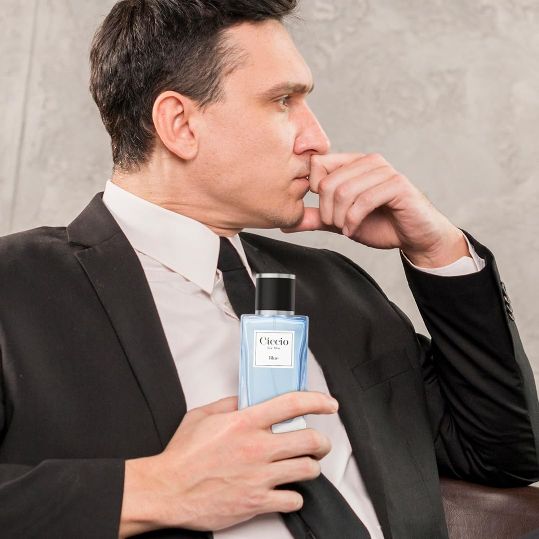 CICCIO Blue Eau De Parfum for Men, Long-Lasting Citrus Lemon, Bergamot & Mandarin, Woody Aquatic Fragrance, Premium Scent for Summer, Versatile & Refreshing Perfume, 100ml - Image 3