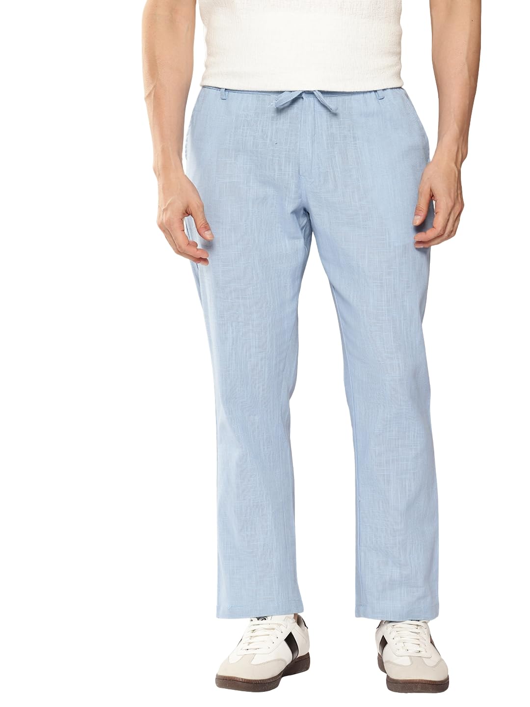 divisive Men's Relaxed Fit Cotton Linen Blended Cotton Trousers Pants-picture-29