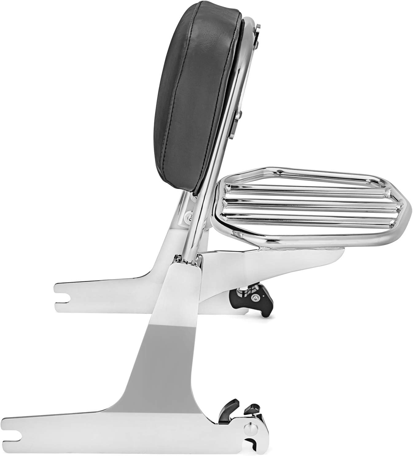 Wsays Standard Height Sissy Bar Passenger Backrest and Luggage Rack Compatible with Harley Dyna Low Rider Street Bob Super Wide Glide FXD FXDWG FXDB FXDC FXDLS FXDL 2006-2017, Chrome