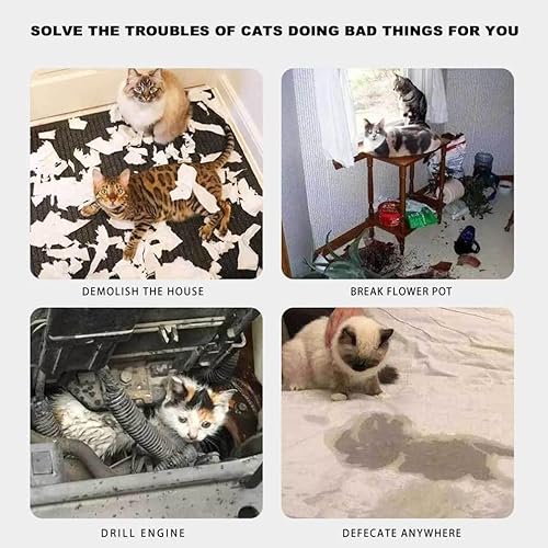 Jethrora Tapete anti-gatos para casa repelente para gatos pequenos tapete repelente para gatos jardi
