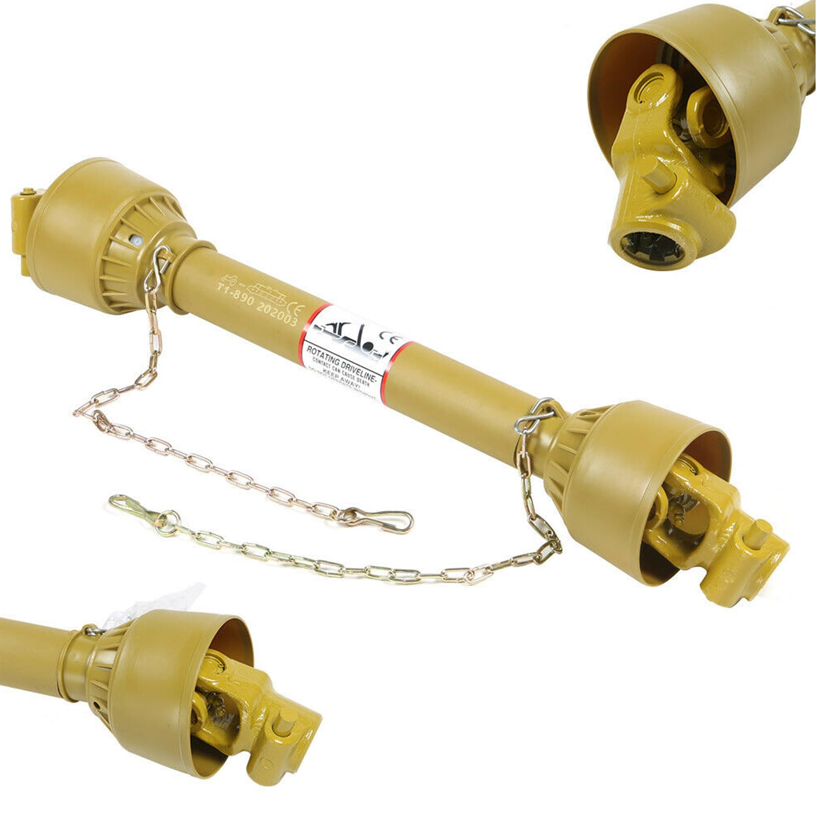 Zapfwelle Gelenkwelle, 740-950mm 210 Nm Kardanwelle Gelenkwelle mit Schutz PTO-Shaft Antriebswelle,1 3/8" - 6 Zähne,TYP A (55-75 cm)