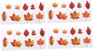 NUSITOU 4 Pçs Decalques De Janela Mapel Decalques Adesivo De Parede Adesivo De Vidro Para Decalque De Parede Para Casa Decalques De Janela Applique Adesivo De Parede Outono Adesivo De