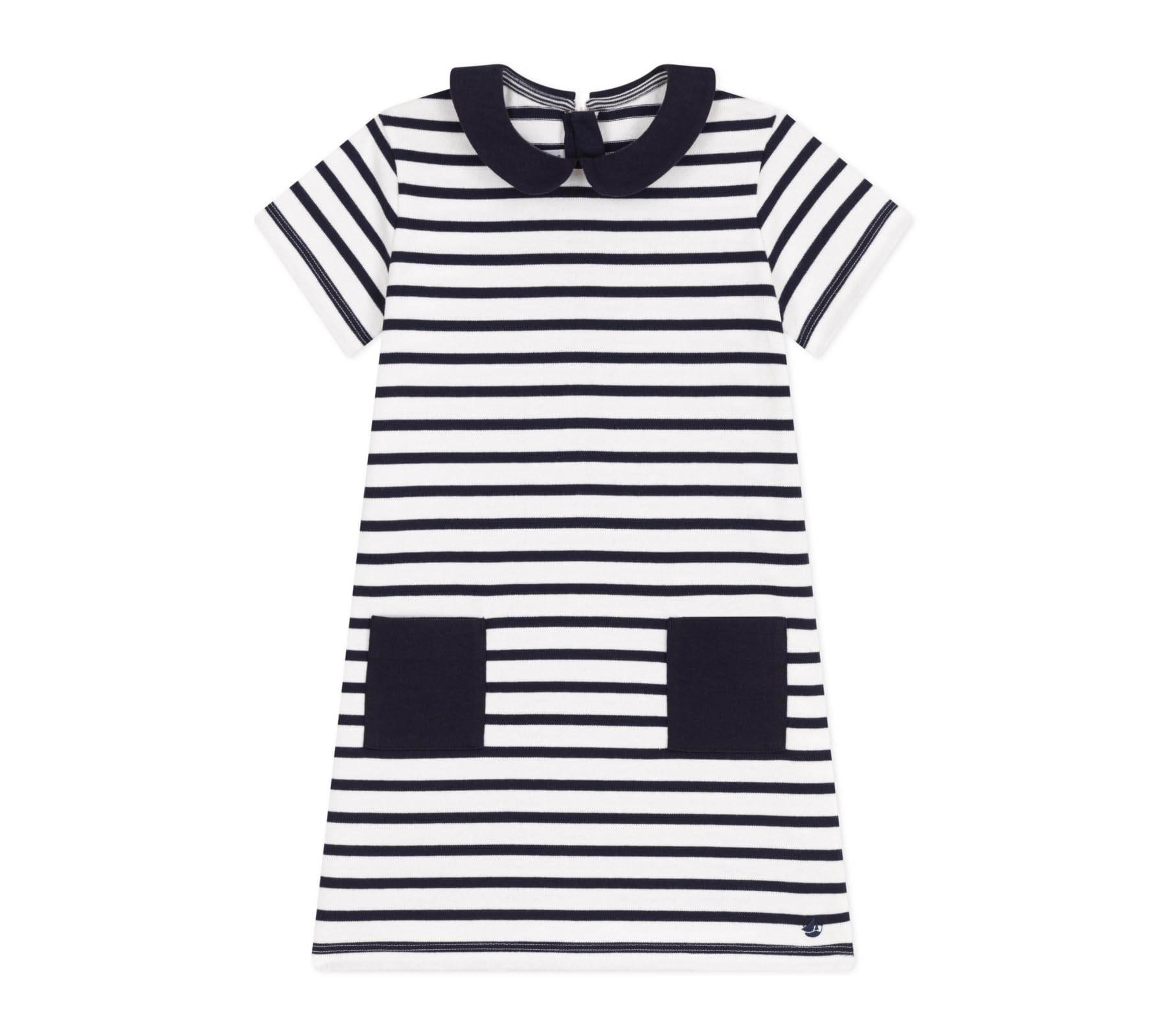 Petit Bateau Vestido de Manga Corta para Niñas