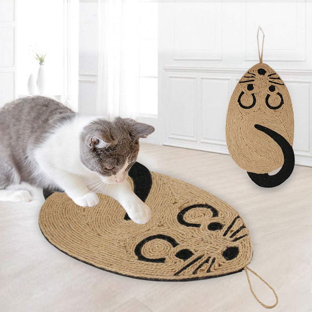HC Cat Shape Scratching Pads for Cats Kittens, Wall Sisal Cat Scratcher