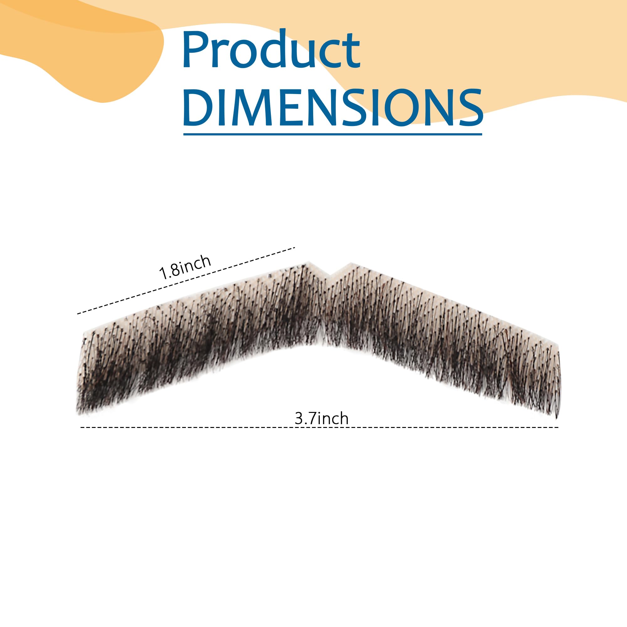 doremi Realistic Mustache Human Hair Fake Beard Black Fake Face Beard and Mustache for Adults Men Realistic Makeup Lace Invisible False Beards