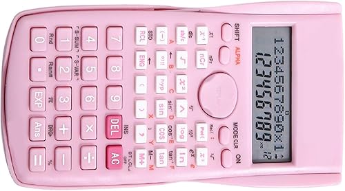Miniatura 9 de Calculadoras científicas, calculadora rosa multifuncional de 12 dígitos para estudiantes, profesores, profesionales de negocios, suministros