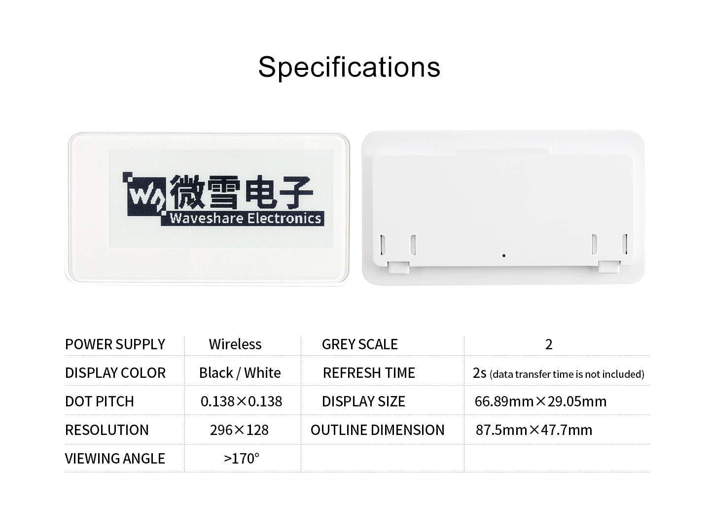 Waveshare 2.9inch Passive NFC-Powered e-Paper Display Wireless Data Transfer