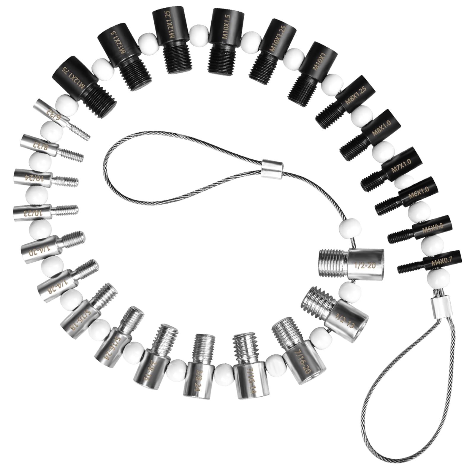 HBSTUDIO Nut & Bolt Thread Checker,26 Male/Female Gauges,14 Inch & 12 Metric for Quickly Checking Nuts and Bolts Inch or Metric and Verifying The Size