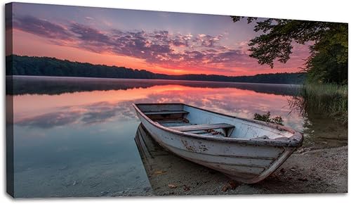 Miniatura 16 de 20"x 40" Canvas Wall Art Forest Green Nature Landscape Vintage Oak Tree Sunrise Mountain Framed Pictures Painting Prints Large Wall Art for Living