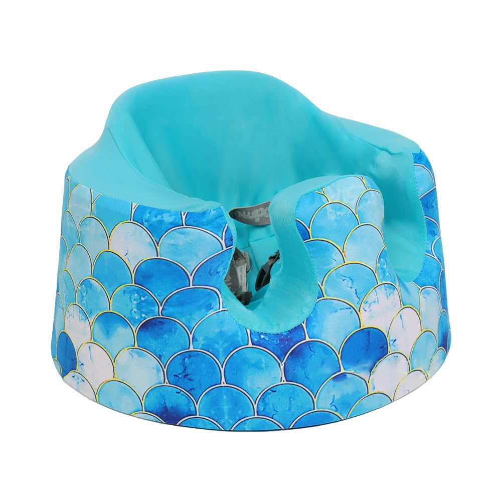 Seat Cover Compatible with Bumbo Seat and Nuby Seat,Floor Seat Cover for Boys and Girls,Removable Breathable Baby Seat Cover,New Designed,Anti-Slip,Seat Not Included (Fish Scale)