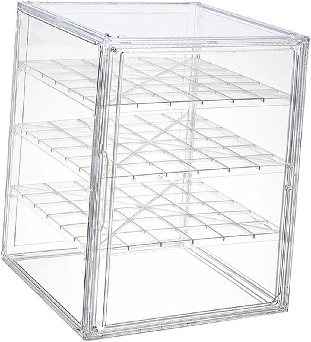 Display Case Stackable Collectibles Transparent Riser Showcase Dustproof PET Storage Suitable for Home Decoration organizing Collection, 4 Tiers