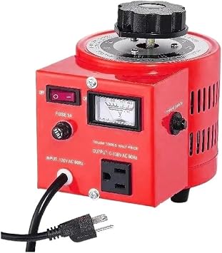 500VA-3000VA Auto Variable Voltage Transformer 4 Extra Fuse 110V Input 0-130V Output AC Voltage Regulator for Power Supply Shipment of New and Improved red Color500VA Meter