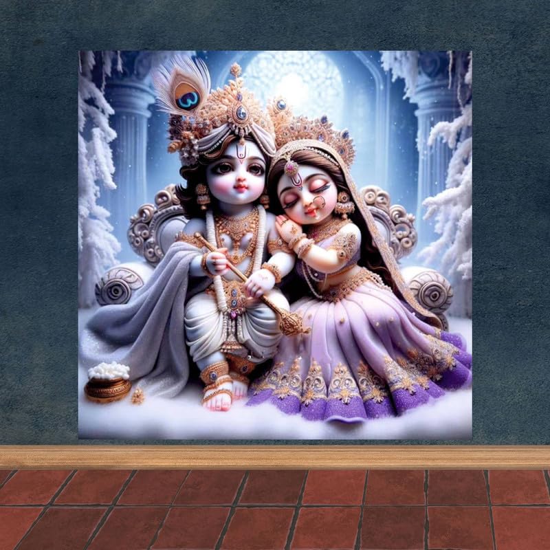 Image of British Terminal Cute little Bal Gopal Baby God Krishna| Kanha Ji | Laddu Lord Makhan Chor Painting Religious Poster for Pregnant Women for wall (matt thin vinyl,sticker,multicolor,unframed)| bj308