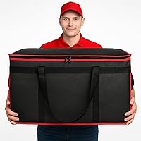 Vista 147 de Bodaon Paquete de 1 bolsas de compras reutilizables aisladas, bolsa enfriadora de picnic XL con cremallera superior para frío, bolsa aislada