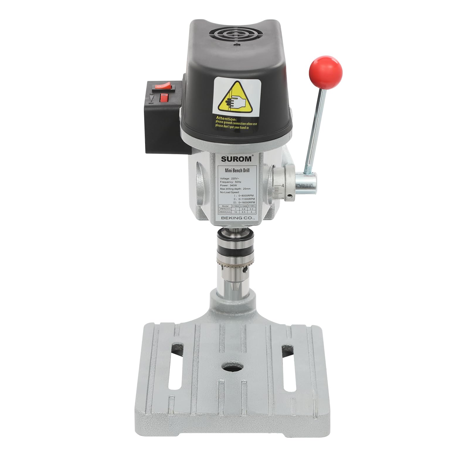 Taladro de banco de trabajo portátil de 340 W taladros de columna de velocidad ajustable para bricolaje y modelismo