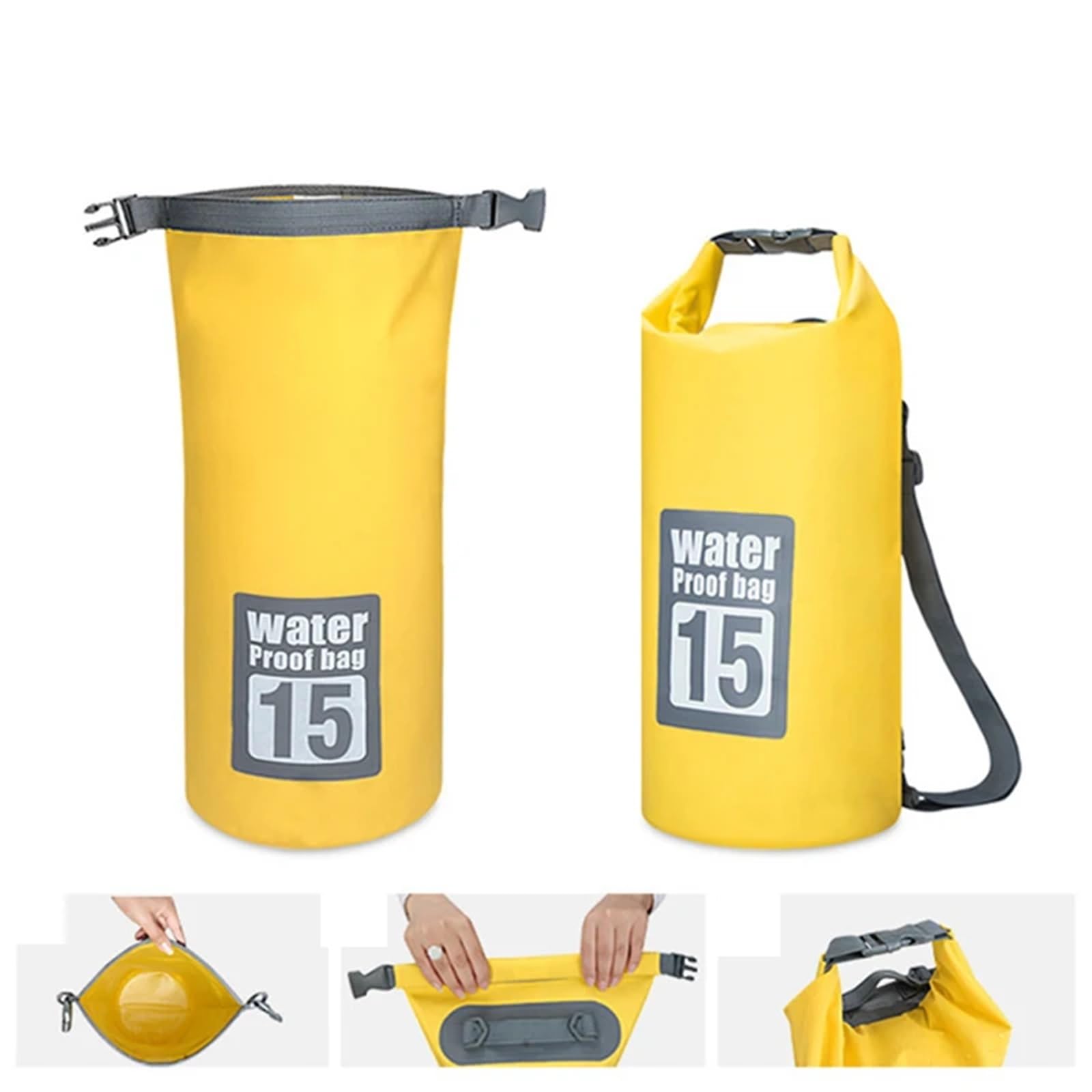 Wasserdichter Beutel PVC Wasserdichter Rucksack Kajak Beutel Outdoor Trekking Schulter Dry Bag Reise Tauchen Boot Ozean Pack Fluss Tasche 5L 10L 15L 20L 30L(Green,10L)
