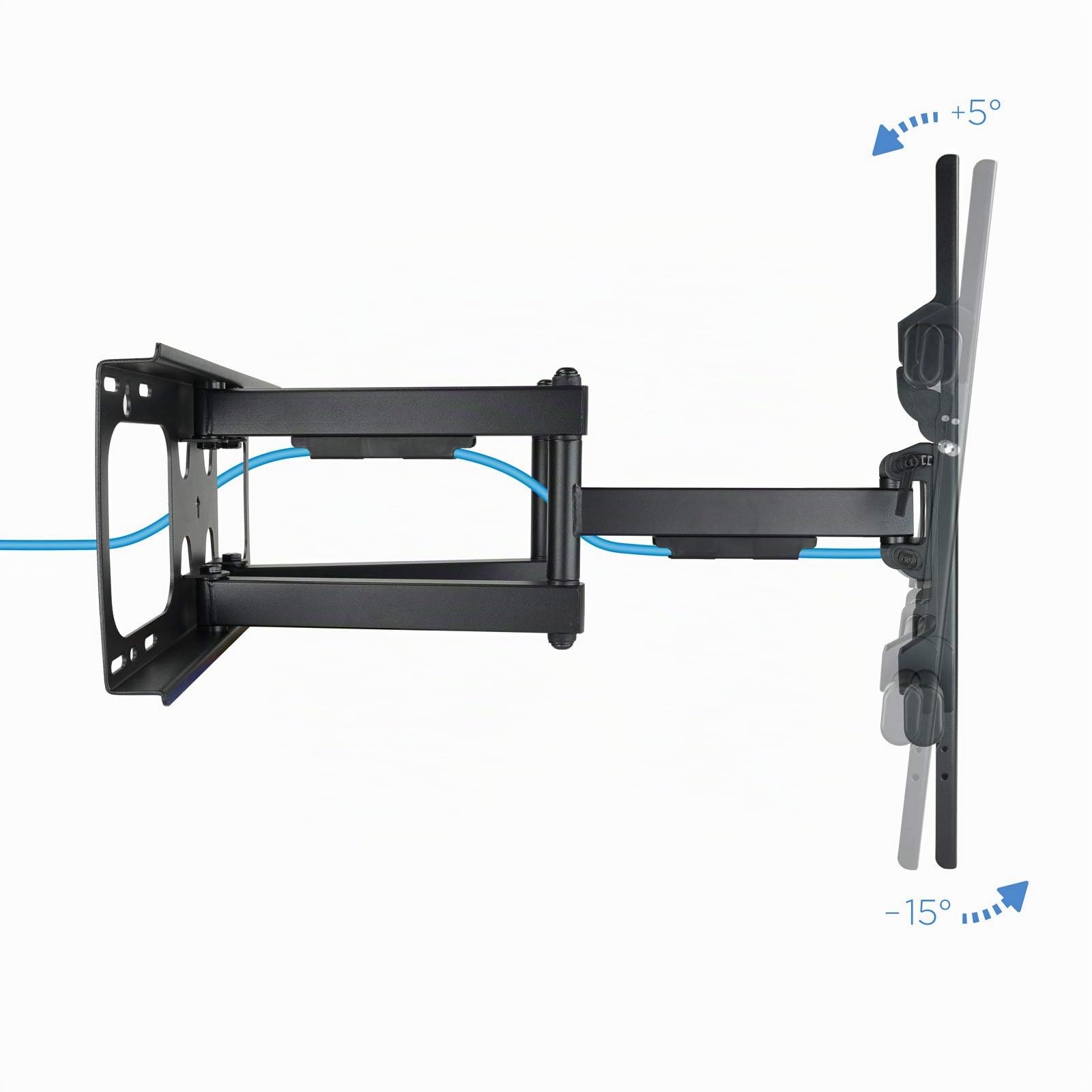 Tooq LP3790TN-B - Soporte de Pared para Pantallas 43" - 90", Máximo 75 kg, Extensible, Inclinable, Color Negro