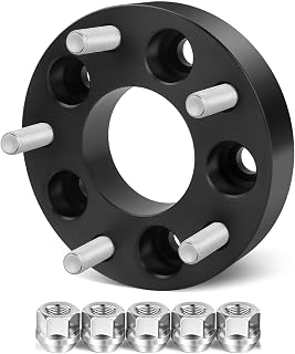 dynofit 1Pc 5x4.5 to 5x5 Wheel Adapters for Je/ep Spare Tire Jk Wk Wj Xk Wheels on Tj Yj Kk Xj Mj Kj Zj, 5x114.3mm to 5x127mm 1.25" Forged Conversion Wheel Spacers 1/2" Thread Adapter