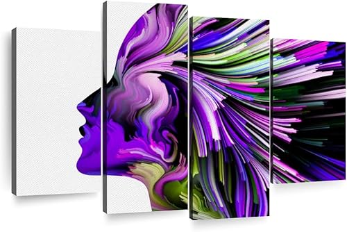 Miniatura 7 de Elephant Stock Arte abstracto expresionista para pared, impresión en lienzo de varias piezas, 24 x 14 pulgadas