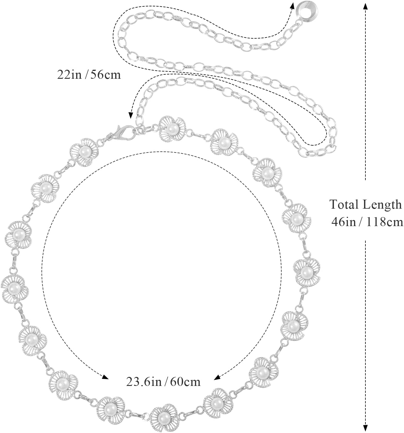 AWAYTR Waist Chains Belts for Women - Rhinestone Gold Silver Chain Belts for Dresses - Image 4