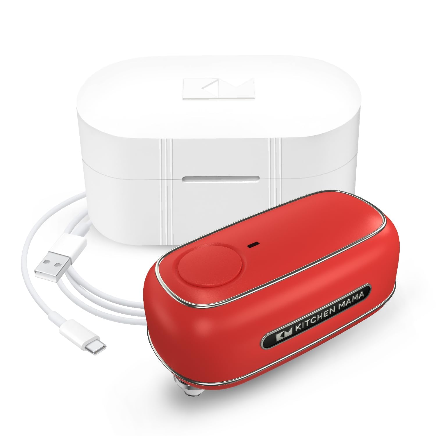 Kitchen Mama Orbit One Rechargeable Can Opener: Hands-Free Operation, Type-C Charging, Automatic Shut-Off, Smooth Edge