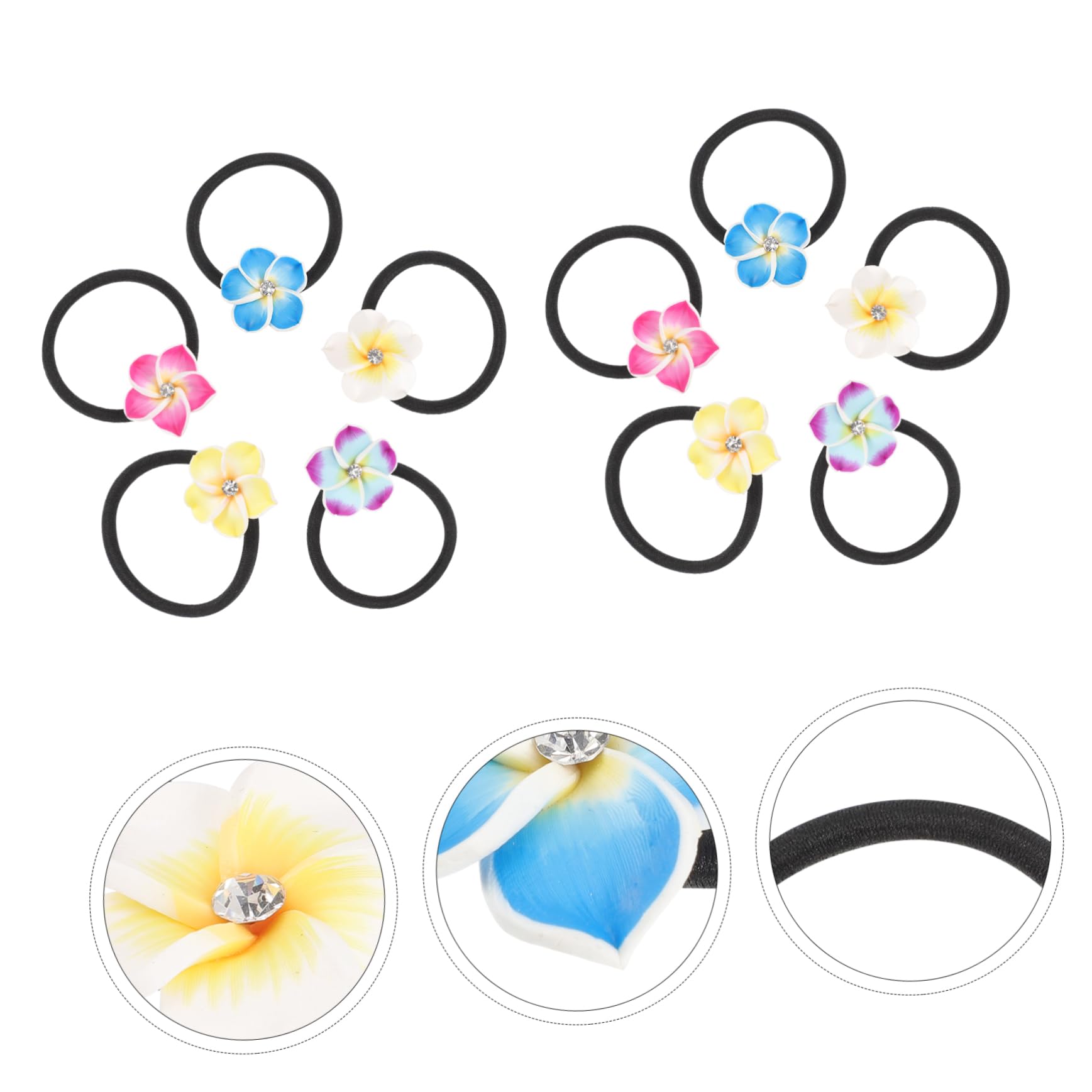 FOMIYES 3 Juegos De Bandas Elásticas Para El Cabello Para Mujeres Y Niñas Lazos De Flores A La Moda Cuerda Elástica Para De Caballo 10 Unidades X 3