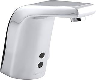 KOHLER K-13462-CP Sculpted Single-Hole Touchless AC-Powered Bathroom Sink Faucet with Insight Technology, Temperature Mixer and 5-3/4-Inch Spout, Polished Chrome