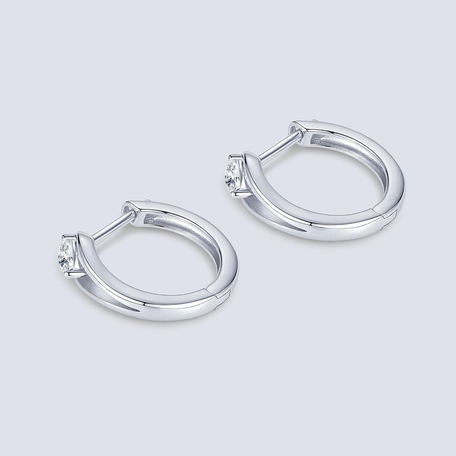 Pear Moissanite Hoop Earrings, 0.6cttw D Color 3x4mm Pear Cut Moissanite 925 Sterling Silver Round Earrings for Women Wedding Birthday Christmas Jewerly Gifts