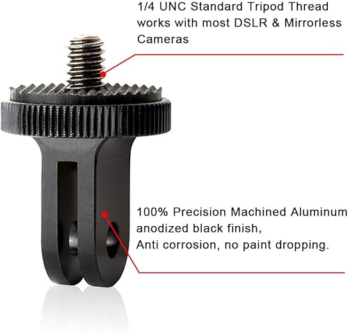 Miniatura 2 de Soporte de trípode para adaptador de trípode Gopro 1/4-20 para montaje de cámara, trípode compatible con GoPro Hero 8/9/10/11/12, Sony, Xiaomi, Yi,