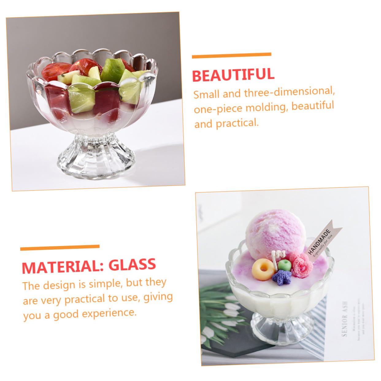 6pezzi Coppa Di Vetro Per Dessert Coppa Gelato Ciotola Per Dessert Di Gelatina Di Vetro Per Casa Tazza Da Tazze Da